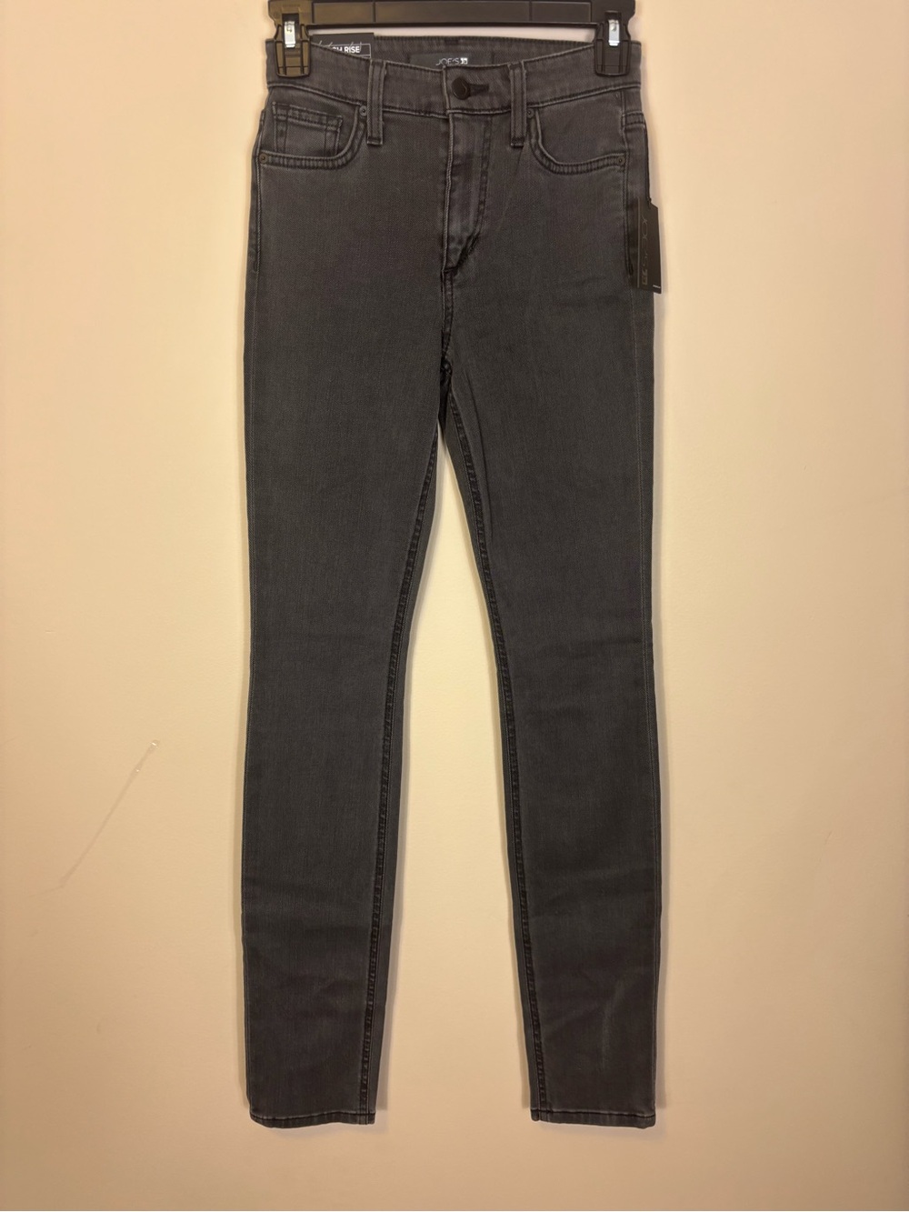New Joe's Jeans Laine High-Rise Skinny Jeans in Charcoal Black Size 24